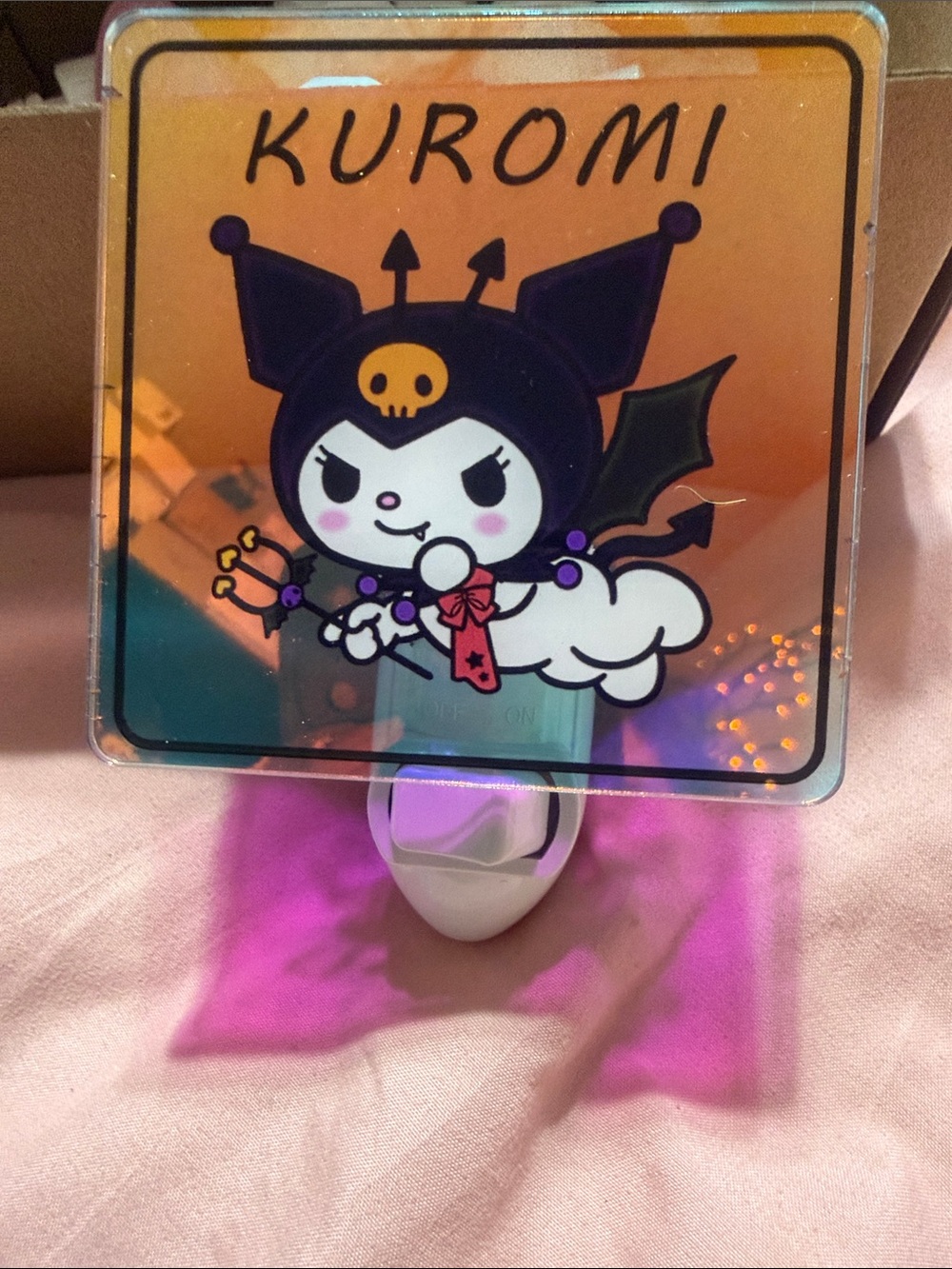 Kuromi Night Light Panel - Black, White, Pink